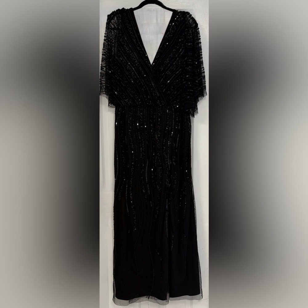 Adrianna Papell Black Sequin Gown